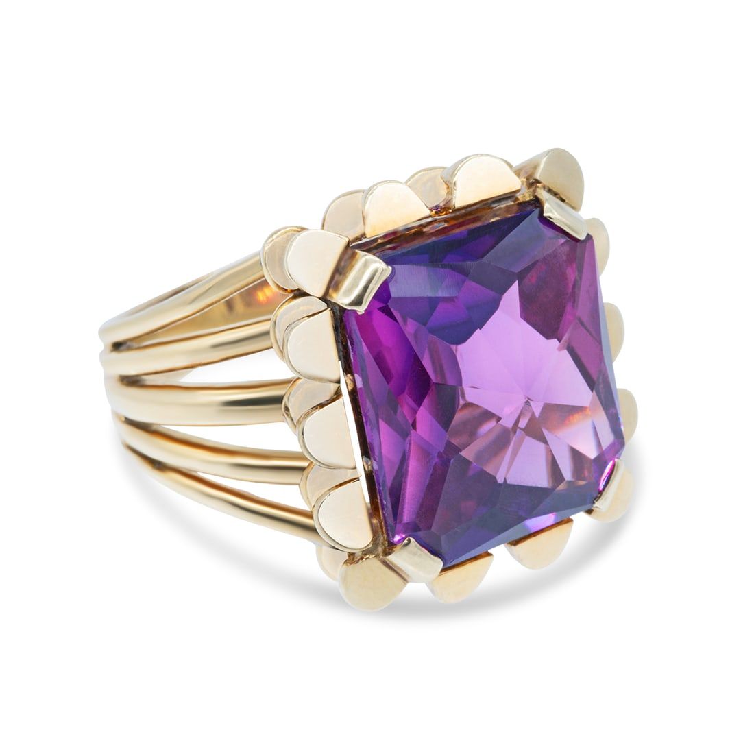14K YELLOW GOLD PINK SPINEL