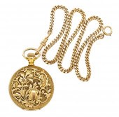 14K YELLOW GOLD POCKET WATCH W
