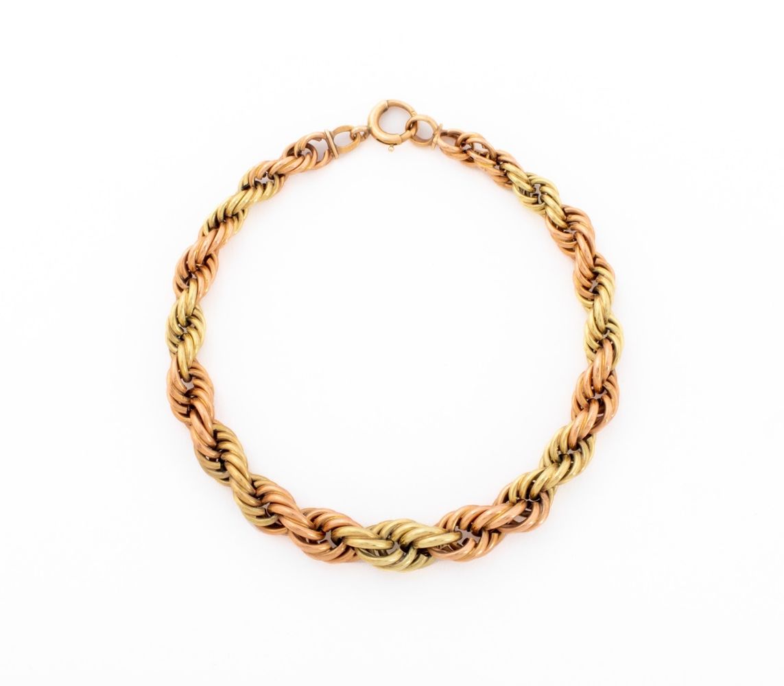14K YELLOW GOLD ROPE CHAIN BRACELET