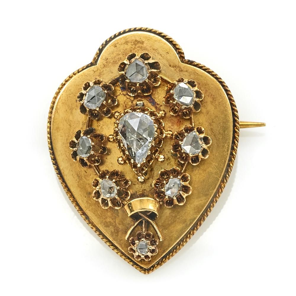 14K YELLOW GOLD & ROSE-CUT