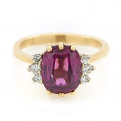 14K YELLOW GOLD, RUBELLITE & D