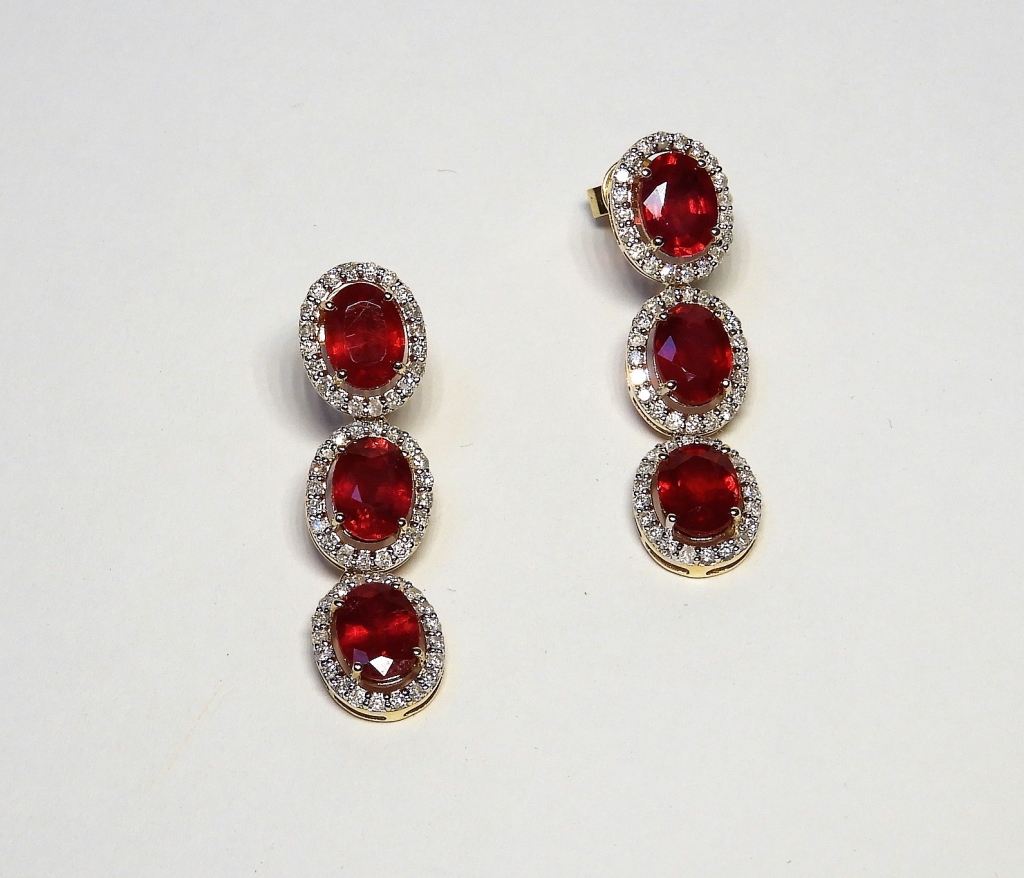 14K YELLOW GOLD RUBY & DIAMOND