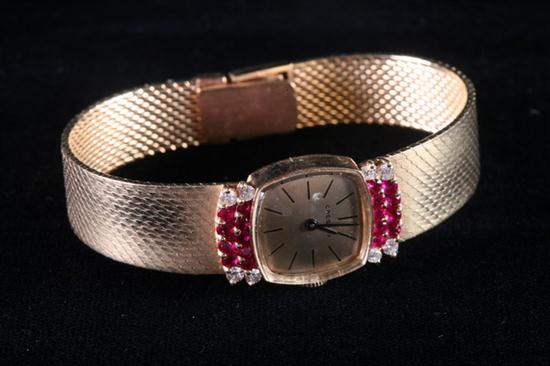 14K YELLOW GOLD RUBY AND DIAMOND