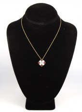 14K YELLOW GOLD RUBY AND FIRE