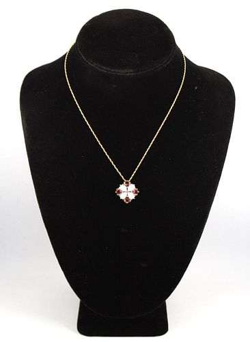 14K YELLOW GOLD RUBY AND FIRE