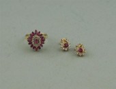 14K YELLOW GOLD, RUBY AND DIAM