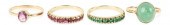 14K YELLOW GOLD RUBY AND EMERA