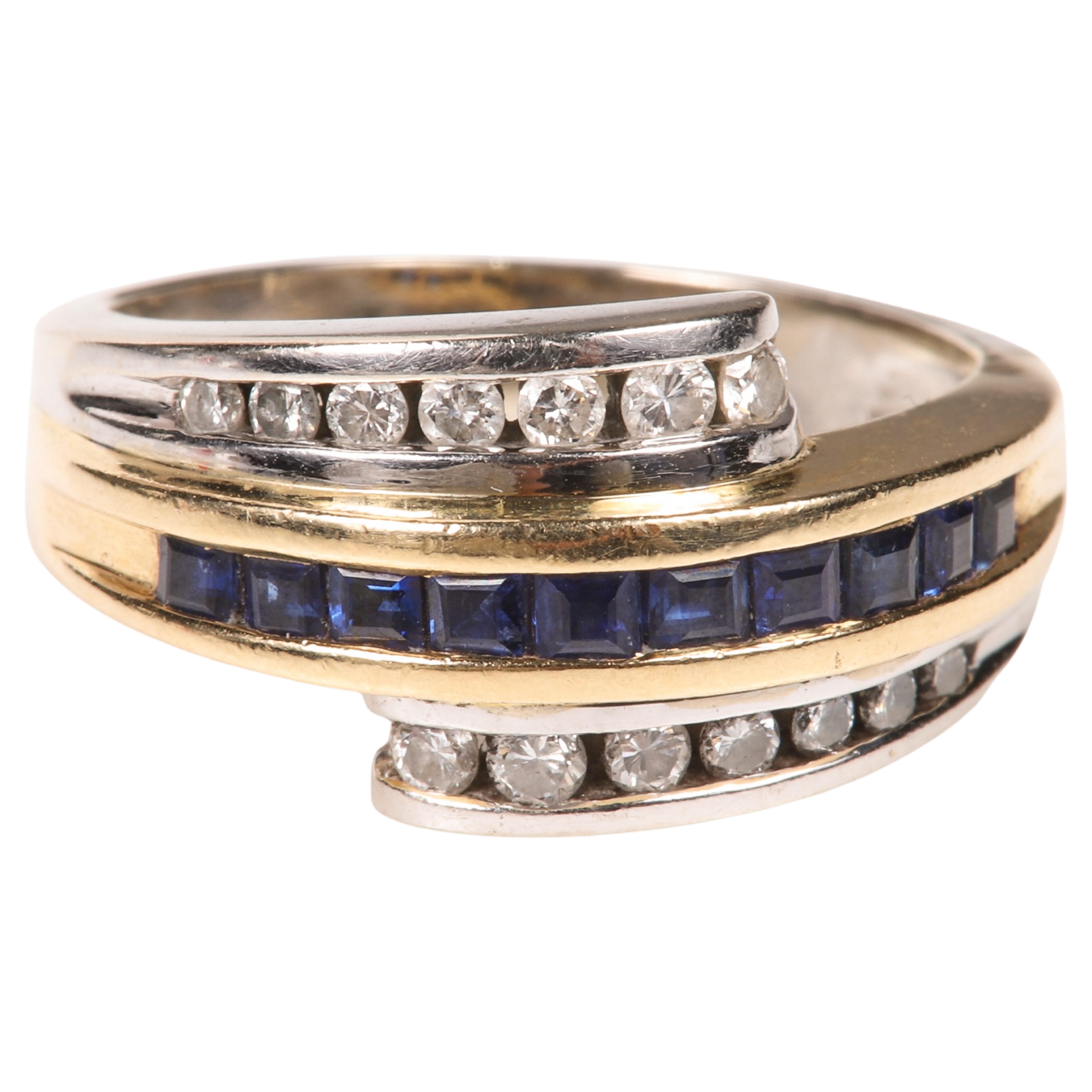 14K yellow gold sapphire and