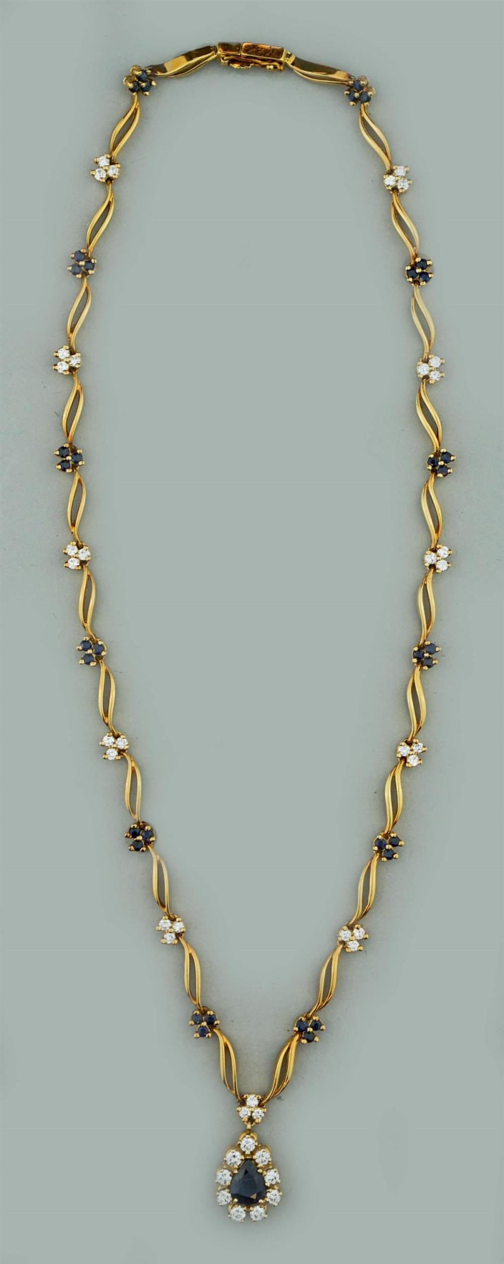 14K YELLOW GOLD SAPPHIRE AND