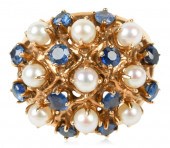 14K YELLOW GOLD SAPPHIRE AND A