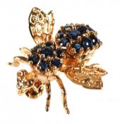 14K YELLOW GOLD SAPPHIRE BEE P
