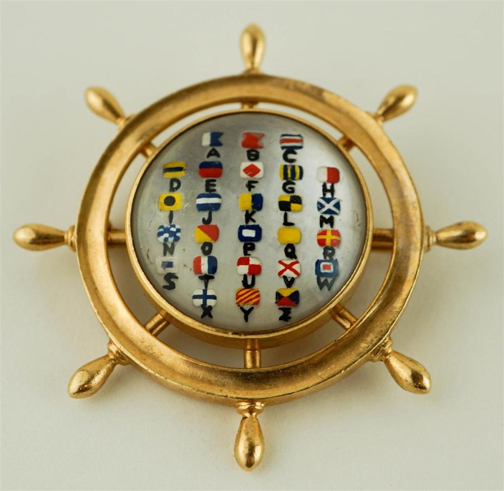 14K YELLOW GOLD SHIPS WHEEL