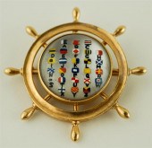 14K YELLOW GOLD SHIPS WHEEL PI