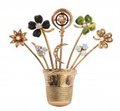 14K Yellow gold stickpin flowe