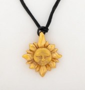 14K YELLOW GOLD SUN FACE PENDA