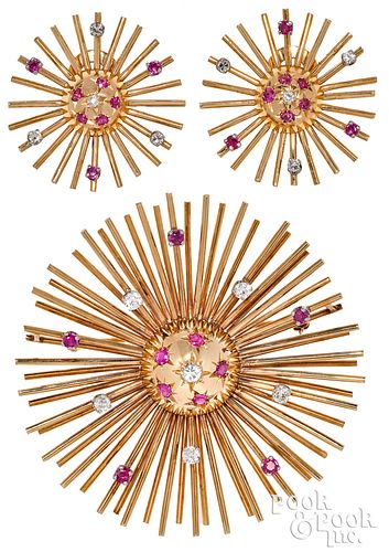 14K YELLOW GOLD SUNBURST STYLE