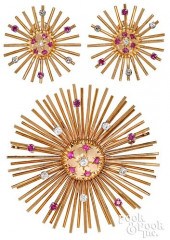 14K YELLOW GOLD SUNBURST STYLE