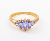 14K YELLOW GOLD TANZANITE RING