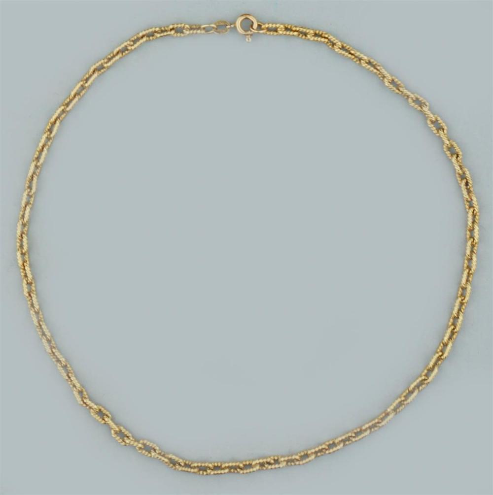 14K YELLOW GOLD TEXTURED CABLE LINK