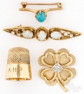 14K YELLOW GOLD THIMBLE, ETC.1