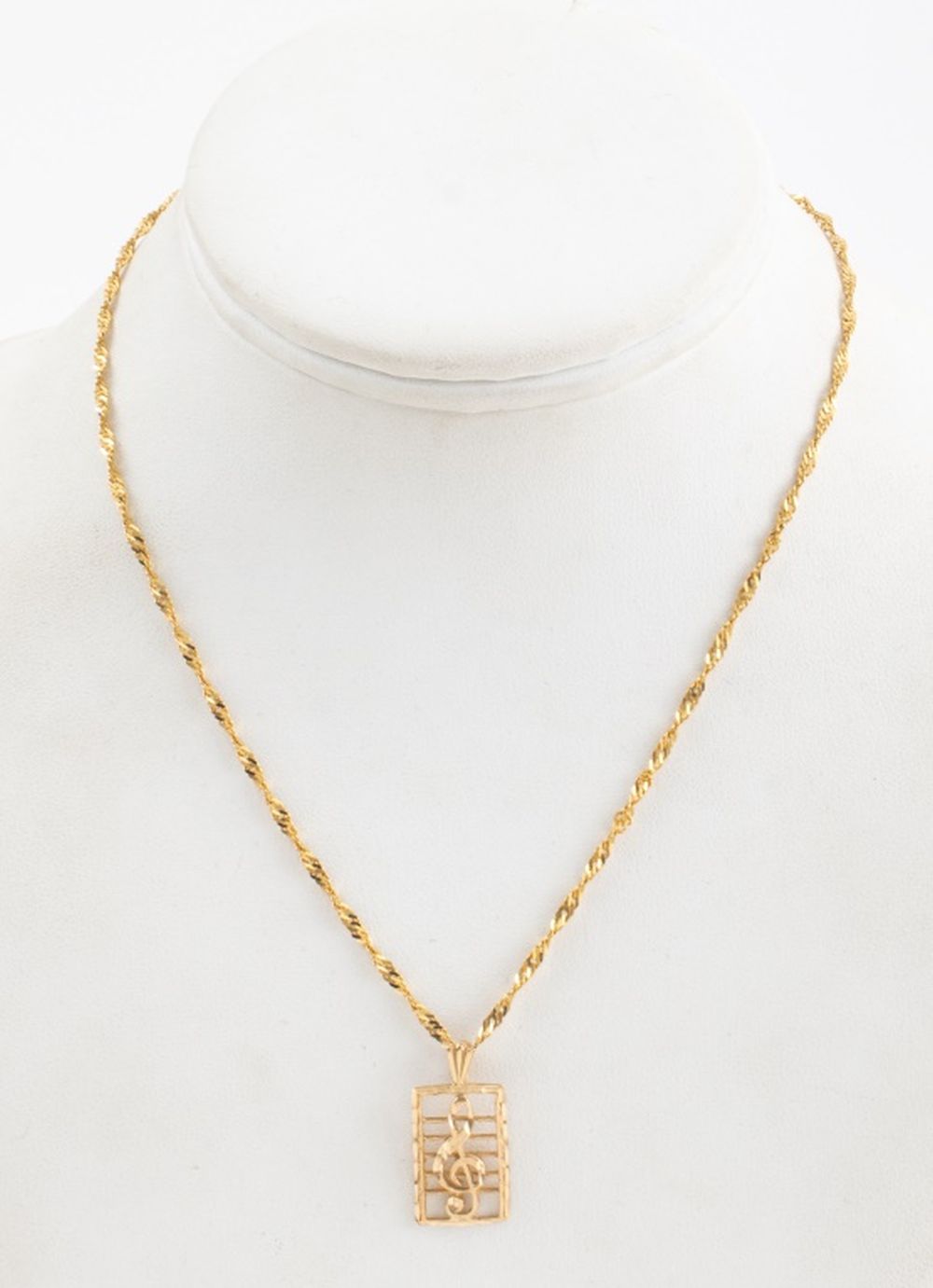 14K YELLOW GOLD TREBLE CLEF PENDANT