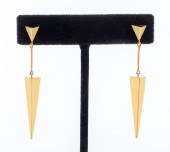 14K YELLOW GOLD TRIANGLE DROP