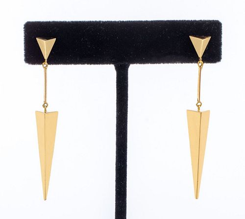 14K YELLOW GOLD TRIANGLE DROP