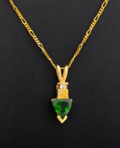 14K YELLOW GOLD TSAVORITE DIAM