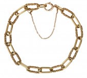 14K YELLOW GOLD UNISEX LINK BR