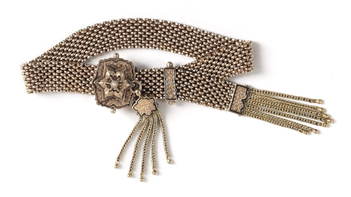 14K yellow gold Victorian mesh