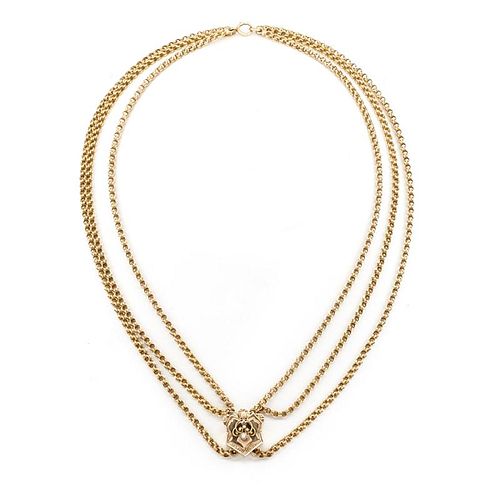 14K YELLOW GOLD VICTORIAN TRIPLE