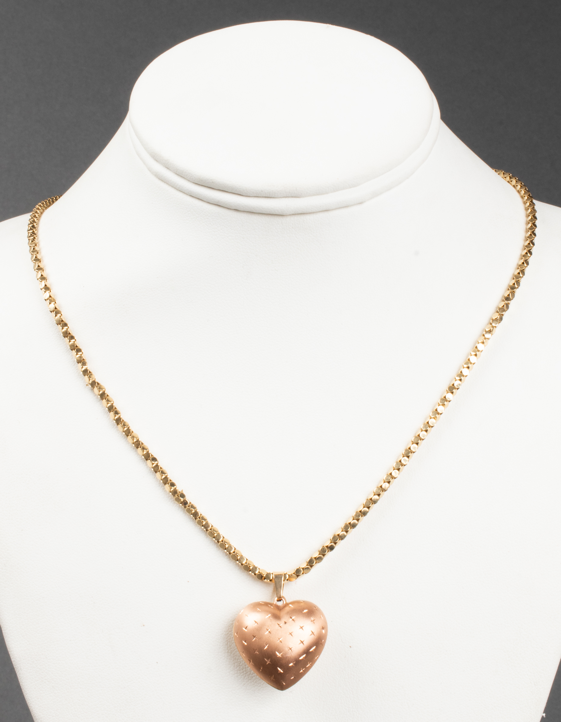 14K YELLOW & ROSE GOLD PUFF HEART