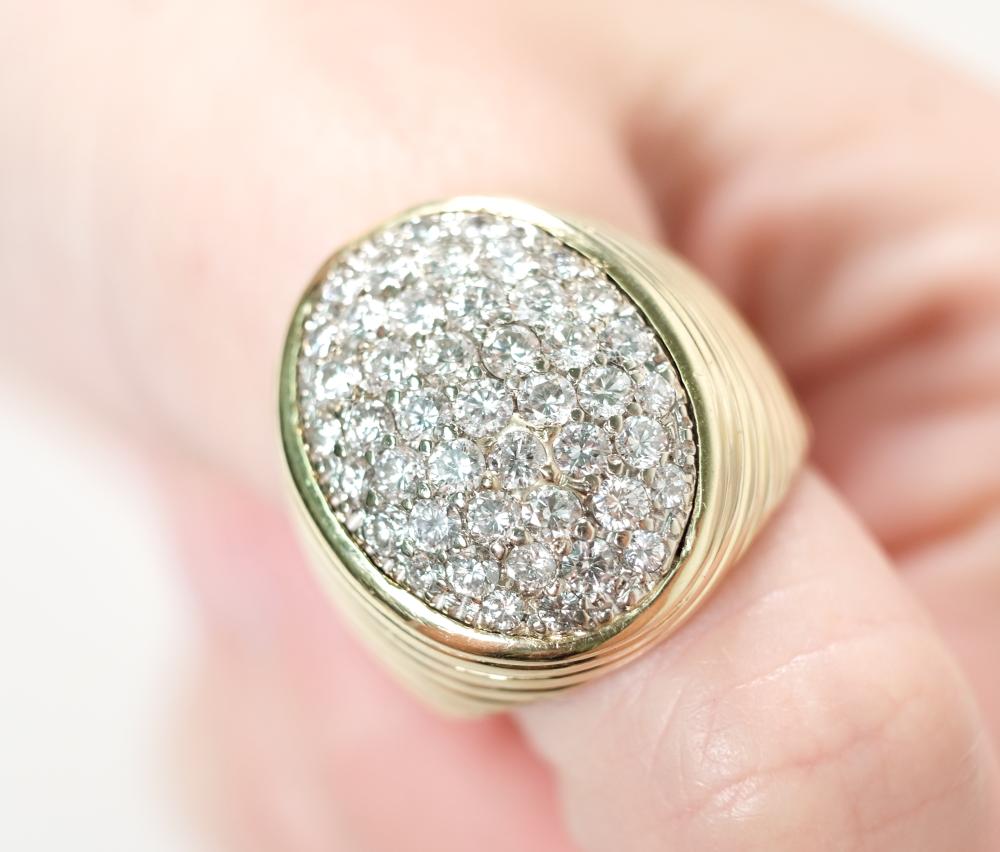 14K YG 2.10CTW PAVE DIAMOND RING,