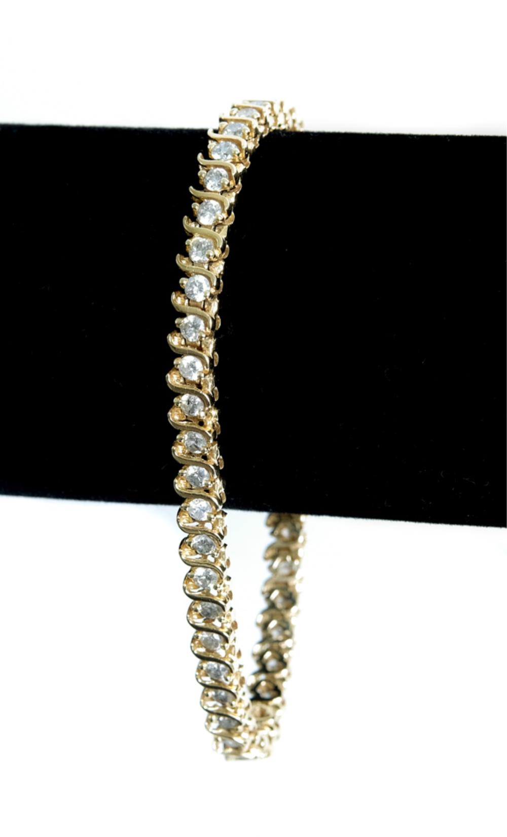 14K YG & 4.0CTW DIAMOND TENNIS
