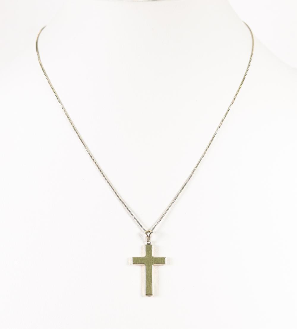 14K YG & 925 CROSS PENDANT