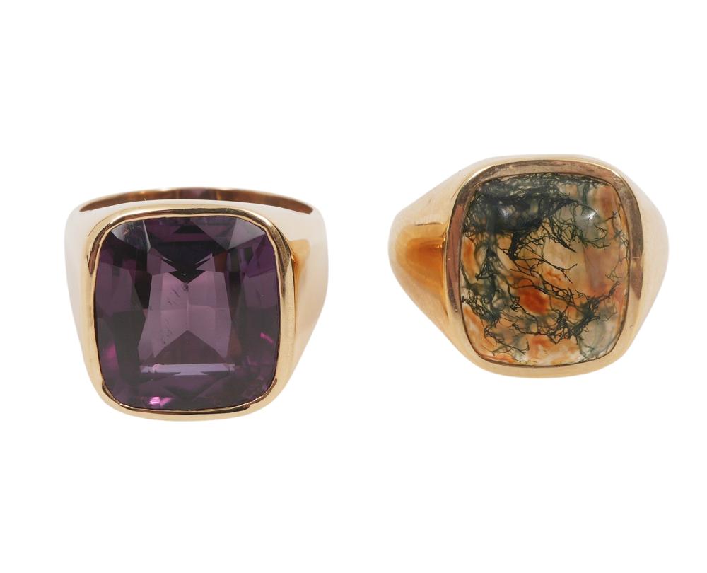 14K YG ALEXANDRITE RING & 14K