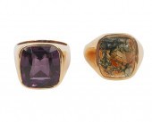 14K YG ALEXANDRITE RING & 14K
