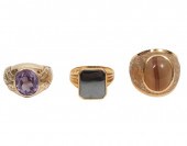 14K YG ALEXANDRITE RING, AGATE