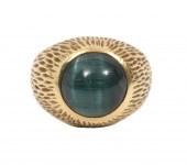 14K YG BLUE CHRYSOBERYL CATS E