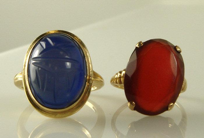 14K YG carnelian ring, size 3,