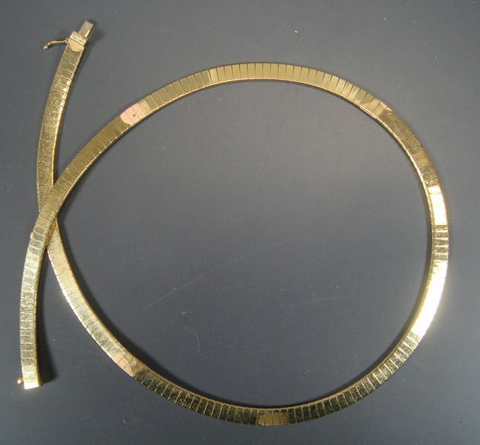 14K YG choker necklace, marked