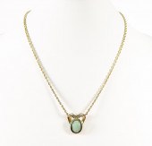 14K YG CHRYSOPRASE PENDANT NEC