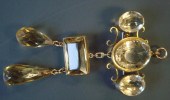 14K yg Citrine Drop Brooch Pen