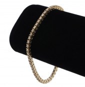 14K YG & DIAMOND TENNIS BRACEL
