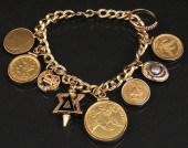 14K YG DOUBLE OVAL LINK BRACEL