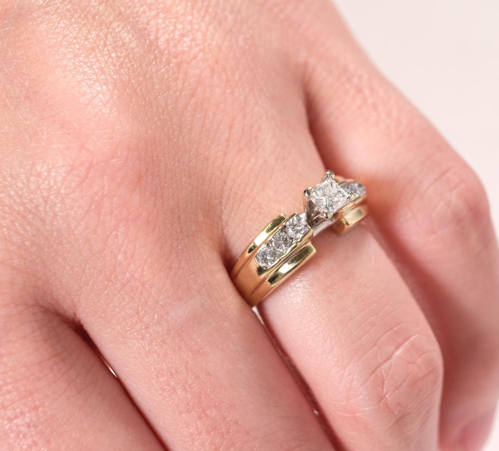 14K YG HIGH SET 1CTW DIA. RING,