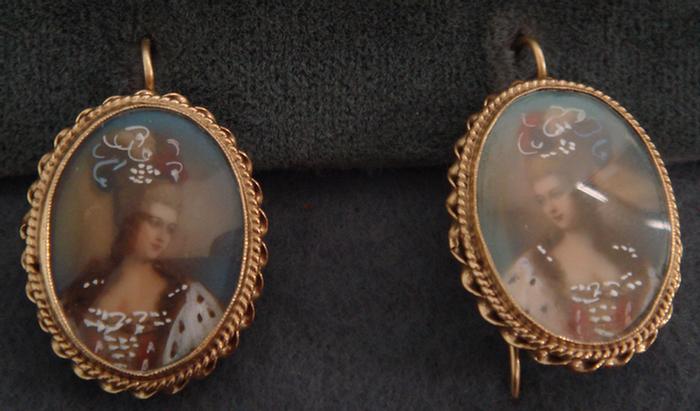 14K YG HP portrait on ivory