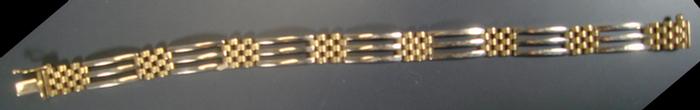 14K YG link bracelet, 8", 14.5 dwt