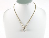 14K YG OPAL & DIAMOND PENDANT