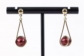 14K YG PURPLE ORB DROP EARRING